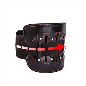 Ceinture de soutien lombaire en cuir épaissi avec plaque en acier, design profilé, respirante et réglable, pour soulager les douleurs dorsales - Product Image 3