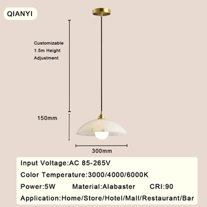 Lámpara de Techo Bohemia de Alabastro Blanco Artístico, Forma Semicircular, Iluminación Exótica para Boutique, Villa, Terraza, Bar - Product Image 4