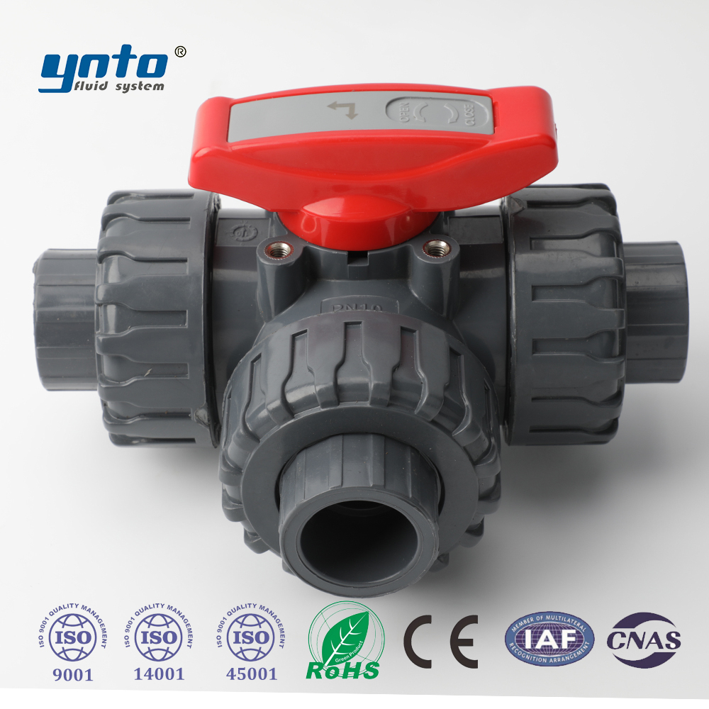 Industrial Water Treatment Industry Pvc True Union Manual 2 Inch 3 Way Ball Valves Manufacturer Corrosion Resistance · image 3