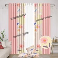 Vente flash : 7/10 pièces de rideaux imprimés colorés pour le salon, prêts à être expédiés, rideaux occultants pour fenêtre de maison, rideaux de luxe