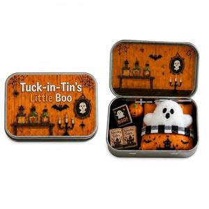 Mini-boîte en fer blanc Halloween Ghost, ensemble maison de poupée, adorable jouet de poche fantôme en feutre, petite boîte de scène, cadeau de décoration d'Halloween - Product Image 6