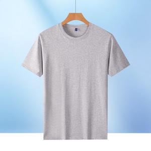 T-shirt décontracté pour homme à col rond, motif uni, en coton glacé, manches courtes, respirant, coupe ample, tricoté - Product Image 4
