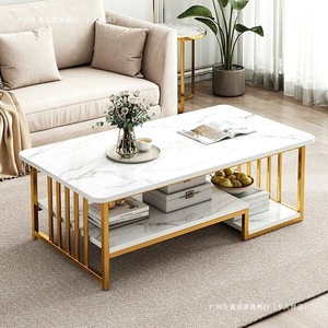 Marble <b>Coffee</b> <b>Table</b> Modern Minimalist Living Room Tea <b>Table</b> With Storage Shelf Small Apartment Side <b>Table</b> - Product Image 2