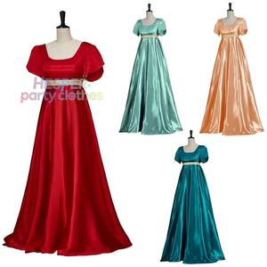 Robe de bal vintage en satin d'automne du XIXe siècle, taille empire, de la marque HP - Product Image 1