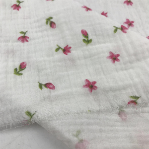Tissu plissé en crêpe personnalisé à motif cœur 30*24, <span class=keywords><strong>gaze</strong></span> <span class=keywords><strong>de</strong></span> <span class=keywords><strong>coton</strong></span> froissée 120 g/m² pour chemises et oreillers - Impression pigmentée - Pour garçons et filles - Product Image 2