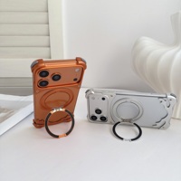 Coque Métallique pour iPhone 17 Pro Max / 17 Pro / 16 15 2026 5G en Alliage d'Aluminium Antichoc avec Support Magnétique et Finition Dorée