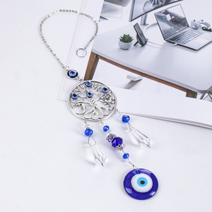 Attrape-soleil Boho <span class=keywords><strong>Arbre</strong></span> <span class=keywords><strong>de</strong></span> <span class=keywords><strong>Vie</strong></span> Œil du Diable Fait Main Perles et Cristal Pendentif Porte-Bonheur Cadeau pour Décoration Maison Bureau Voiture - Product Image 3