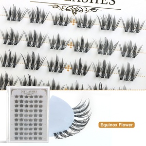 ขนตาปลอมแถบใสแบบผ่าหน้าพร้อมโลโก้ส่วนตัวขนตาปลอมลายดอกไม้ Equinox แบบ DIY - Product Image 5