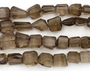 Faceted Smoky Quartz Nugget <b>Beads</b> Natural Gemstone <b>Loose</b> <b>Beads</b> 7x8mm To 10x12mm - Product Image 2
