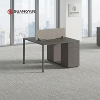 Poste de travail de bureau moderne pour 2 personnes avec armoire de rangement pour espace de travail ouvert