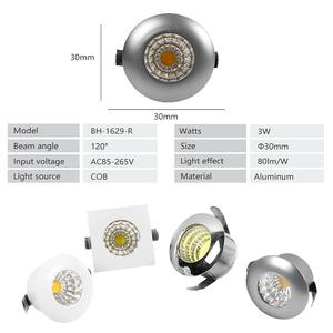 Внутренний встроенный мини-точечный светильник, Регулируемый алюминиевый 3 Вт COB круглый потолочный светодиодный светильник - Product Image 2