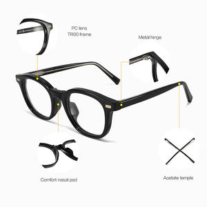 Lunettes de vue Conchen ovales à monture intégrale en acétate unisexe, verres plats anti-UV 8947 - Product Image 5