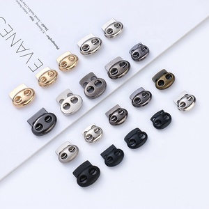 Custom Size <strong>Zinc</strong> <strong>Alloy</strong> Spring <strong>Cord</strong> <strong>Lock</strong> Stopper Adjustable Elastic Toggle Metal Buckle Plating Technique - Product Image 1