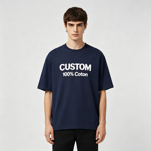 Wholesale Bulk 100% Cotton 220gsm Regular Fit Crew Neck Men <b>Tshirt</b> Screen Print for Daily Casual Wear - Product Image 1
