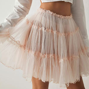 Banned Retro 50s Lola Lifeforms Vêtements <span class=keywords><strong>Jupon</strong></span> <span class=keywords><strong>Vintage</strong></span> Rose Maille Blush Volant Doux <span class=keywords><strong>Tulle</strong></span> Jupes pour Femmes - Product Image 4