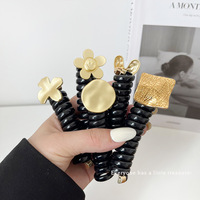 PDANY Bande haute élastique Les cheveux attachés ne blessent pas les cheveux Corde à queue de cheval Corde à cheveux simple Tempérament Cordon téléphonique Bandeau