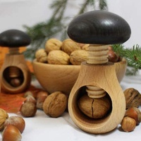 2025 outil de casse-noix en bois travail manuel bois de hêtre casse-noix de noël casse-noisette en bois champignon