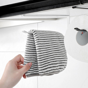 League Wall Mounted Paper Towel Holder Black Punch Free Kitchen Storage Rack Rectangle Shape - Product Image 3