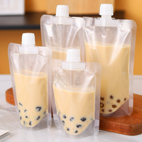 Sachets Jetables en Plastique PE pour Boissons Lactées et Jus, avec Bec Suceur, Idéaux pour les Boissons à Emporter