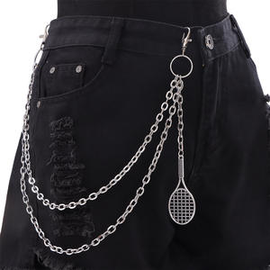 Hip Hop mode multi-couche chaîne taille chaîne femme mode Cool plume <span class=keywords><strong>raquette</strong></span> pendentif poche chaîne <span class=keywords><strong>pour</strong></span> <span class=keywords><strong>pantalon</strong></span> - Product Image 2