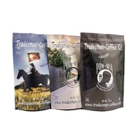Op maat gedrukte 250g 500g 1kg aluminiumfolie stand-up zakjes met zijvouw zonder ventiel voor koffie, hitteverzegeld