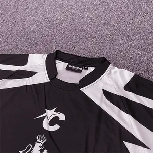 Individuelles klassisches Fußballtrikot atmungsaktiv Netz Sublimation Retro-Muster Street-Football-Shirts