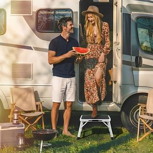 Rv <b>Step</b> Stool Foldable Adjustable Height Lightweight <b>Portable</b> For Vehicle Interior Use - Product Image 1