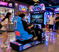 LECHUANG Machine de jeu d'arcade de course pour enfants, simulateur de conduite 3D à monnayeur pour aires de jeux intérieures et centres de divertissement familial