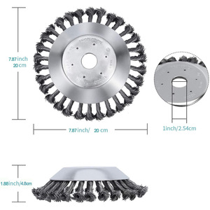 Tête de coupe universelle en fil d'acier avec lame rotative, largeur de coupe de 8 pouces, compatible avec la plupart des débroussailleuses, outil de désherbage de jardin - Product Image 1