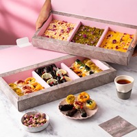Boîte à dessert en papier personnalisable pour gâteaux, biscuits, desserts, plateaux et sauces – Idéale pour traiteur et fêtes