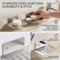 Support mural auto-adhésif en acier inoxydable pour savon, écologique, moderne, auto-drainant, étanche, sans perçage, pour douche