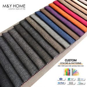 Tissu d'ameublement durable et écologique, imperméable et ignifuge, polyester chenille, style uni, housse de canapé tissée Dobby - Product Image 1