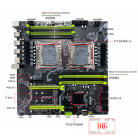 Carte mère de jeu pour PC de bureau, processeur prenant en charge deux processeurs Intel Xeon E5, Intel LGA2011-3, connecteurs X99, DDR3, E-ATX
