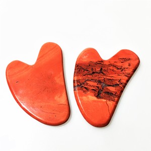 Outil de Massage pour le <span class=keywords><strong>dos</strong></span>, pierre de <span class=keywords><strong>Gua</strong></span> <span class=keywords><strong>Sha</strong></span> naturelle, jaspe rouge, Jade - Product Image 5
