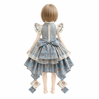 Robe Lolita BJD personnalisée, tenue Lolita BJD florale, vêtements de poupée vintage, jupe de poupée à ourlet irrégulier, costume de poupée à volants en dentelle