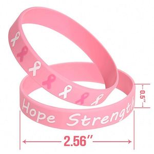 Affordable Personalized Logo <b>Pink</b> Wristbands Custom Wide Rubber Wristbands for Events - Product Image 1