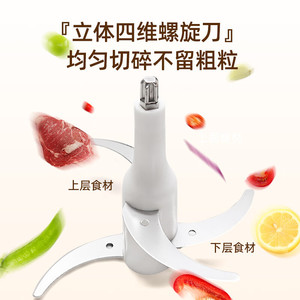 Electric <b>Meat</b> <b>Grinder</b> 300W 2L Stainless Steel Bowl Dual Blades For Baby Food Vegetable Garlic Chopping - Product Image 5