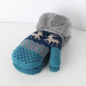 Gants d'hiver pour enfants, mitaines tricotées chaudes, en peluche épaisse, gants de Noël pour bébés garçons et filles - Product Image 4