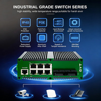 Switch PoE Industrial Administrado de 8 Puertos con Uplink SFP, Switch de Gestión de Grado Industrial para Cámaras de Red Industriales en Exteriores