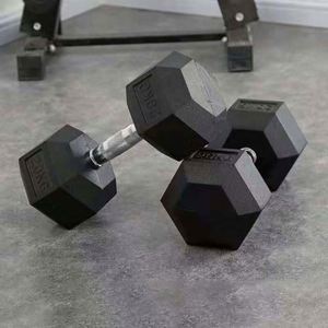 Black Iron Rubber Coated Hexagonal <b>Dumbbells</b> Adjustable Weight 5-115lb Set Prevent Rolling Slipping Unisex Home Gym Use USA - Product Image 2