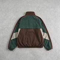 Blouson Bomber Homme Color Block Imperméable Coupe-Vent Col Montant Fermeture Éclair Intégrale Logo Brodé Léger Streetwear Vêtement d'extérieur