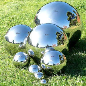 Boule creuse en acier inoxydable SS304/316 argentée 650-1500mm, finition miroir étanche, style Art déco moderne, ornement de <span class=keywords><strong>jardin</strong></span> personnalisable - Product Image 3