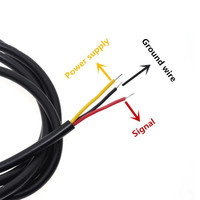 Sensor Probe suhu tahan air baja tahan karat, 18B20 + 1M/2M/3M DS18b20