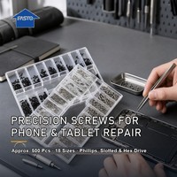 Kit de micro-vis direct usine 500 pièces 18 tailles M1.2 M1.4 en acier inoxydable - Réparation de téléphones, tablettes, lunettes et montres