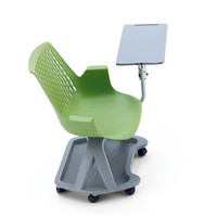 Chaise de formation, chaise de réunion avec tablette pour ordinateur portable pliable ; mobilier scolaire, chaise de conférence avec roulettes