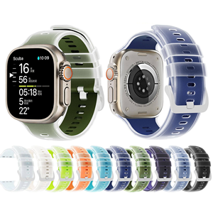 Correa de Repuesto de Goma Translúcida de Doble Color, Correa de TPU Suave para iWatch 11 10 9 46mm 42mm - Product Image 1