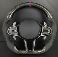 Fibre de carbone véritable pour volant en cuir, palettes de changement de vitesse M Sport, bande de couleur perforée, couleur personnalisée F30 F10 X3 X5