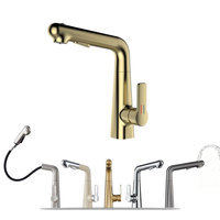 Robinet de cuisine en laiton avec douchette extractible, mitigeur eau chaude et froide, poignée unique, garantie 10 ans