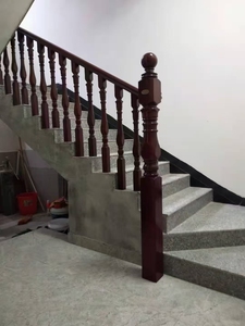 Hiện đại rắn màu sắc hình bát giác cột gỗ cao su cho nhà và biệt thự cầu thang bộ phận - Product Image 6