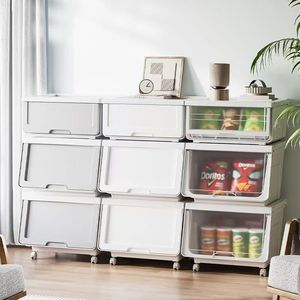 Toy <b>Storage</b> <b>Box</b> Front Opening Childrens Organizer Rectangle Solid Color Standing Type For Kids Room Book Snack Cabinet - Product Image 1